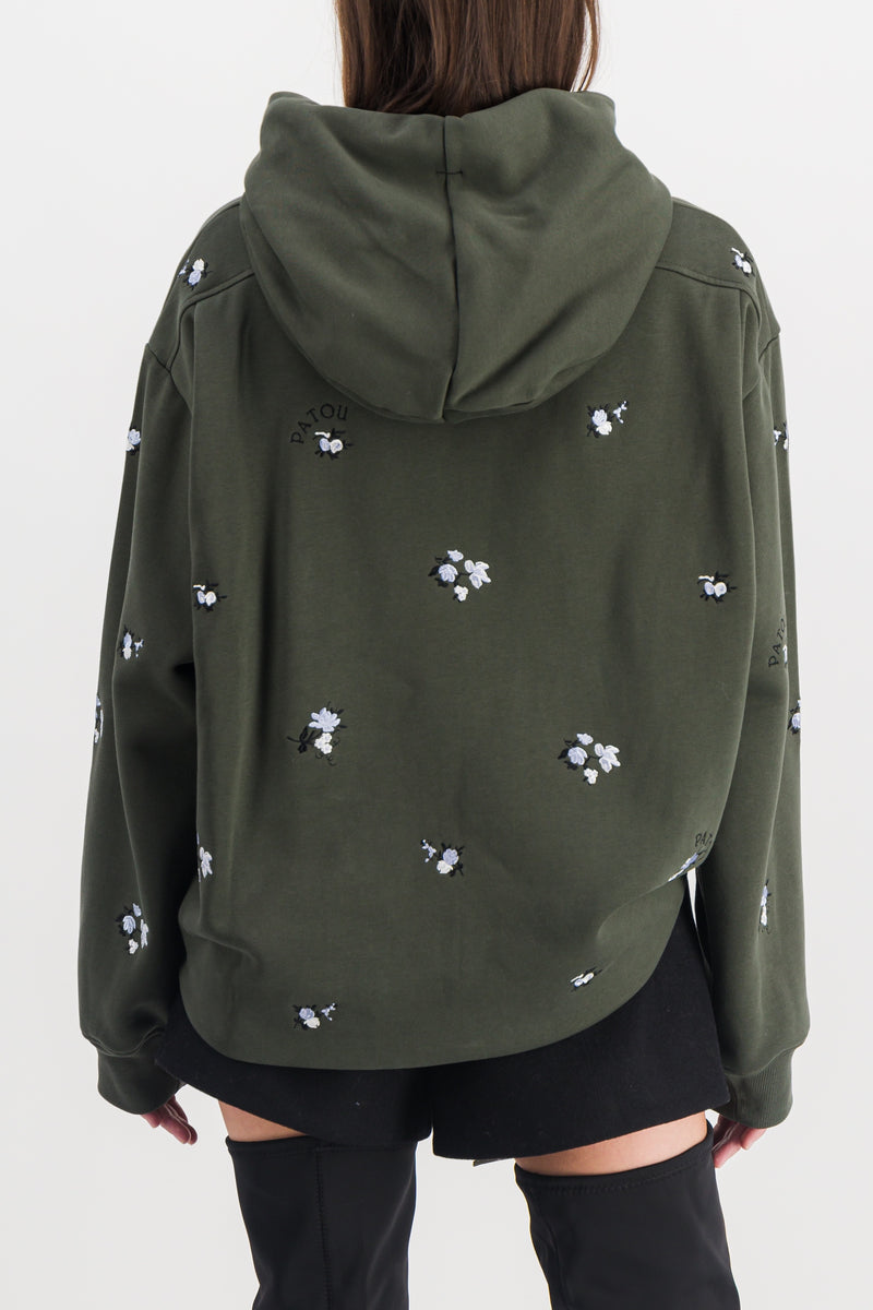 Patou - Flower embroidered oversized hoodie