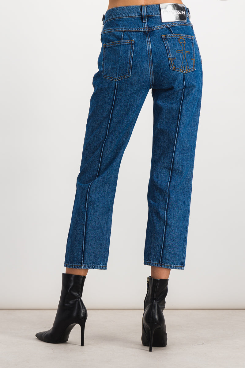 JW Anderson - Cropped chain link slim fit jeans