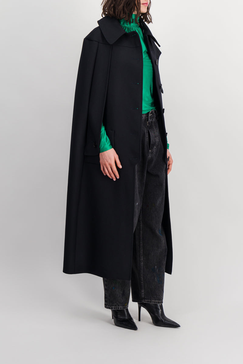 Maison Margiela - Long wool cape coat