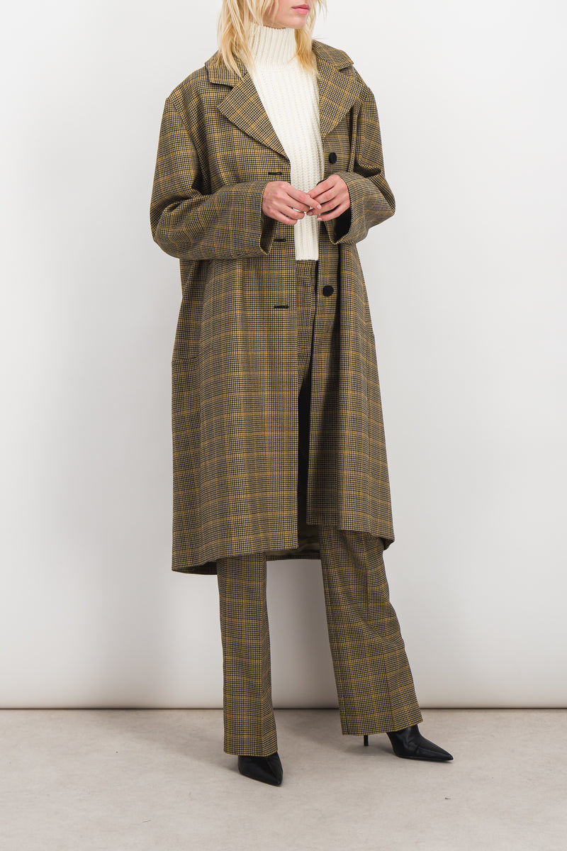Nina Ricci - Check wool cocoon coat