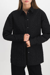 Logo quilted oversize shirt