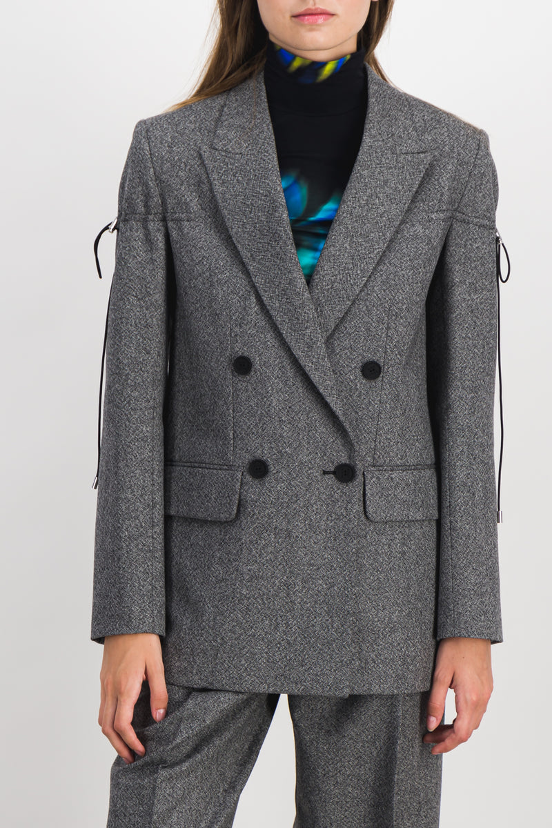 Nina Ricci - Drawstring speckled wool tailoring blazer