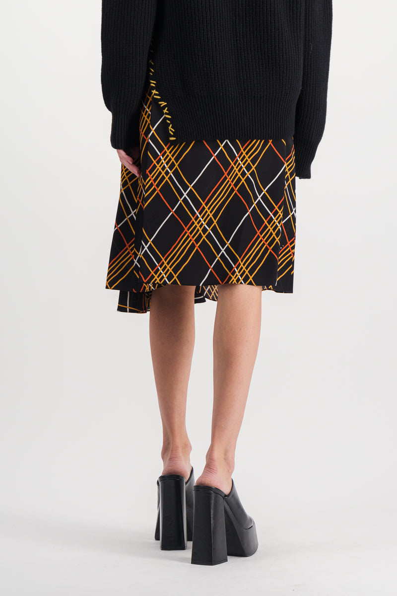 Marni - Asymmetric a-line check skirt