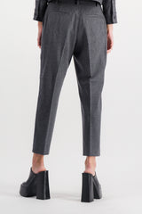 Cropped straight cigarette line pants