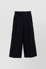 Cropped wide leg pants with pinces