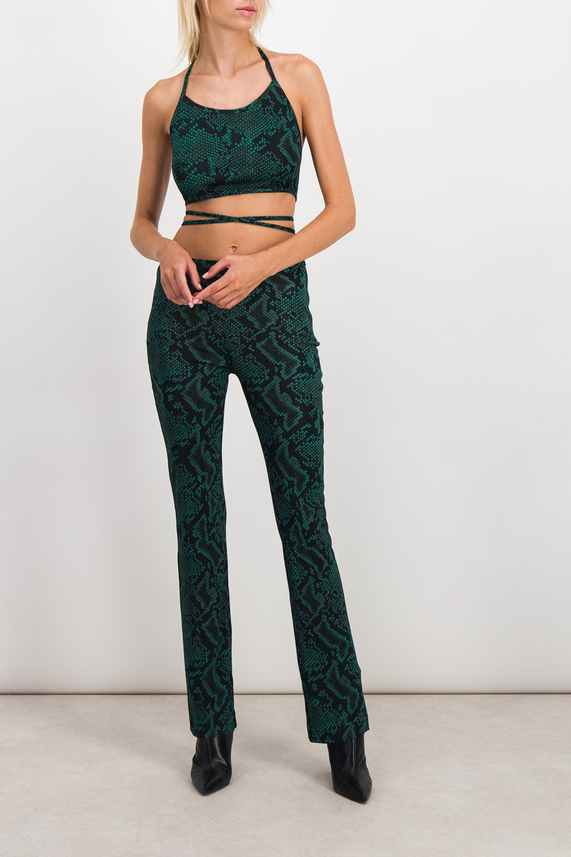 Atlein - Green snake print crop top