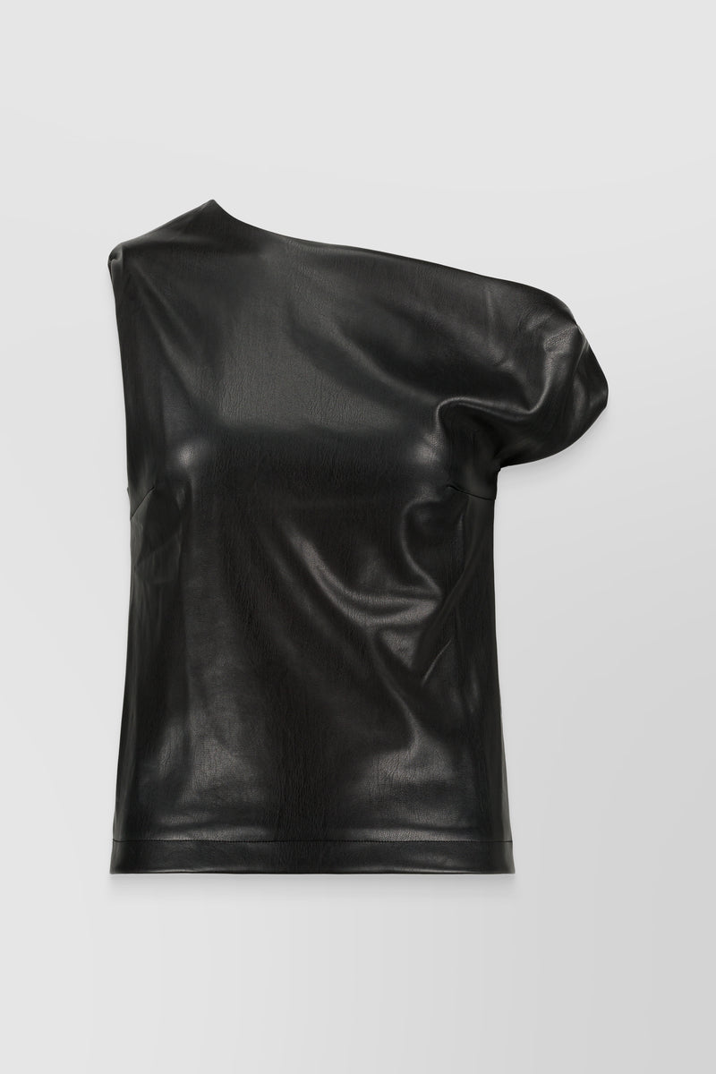 Atlein - One shoulder bodycon vegan leather top
