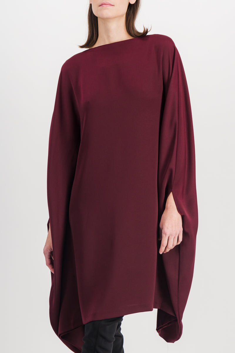 Atlein - Satin crêpe cape dress