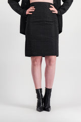 Logo quilted mini skirt