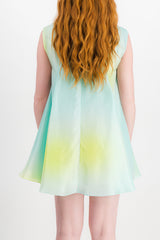 Bi-colored babydoll mini dress