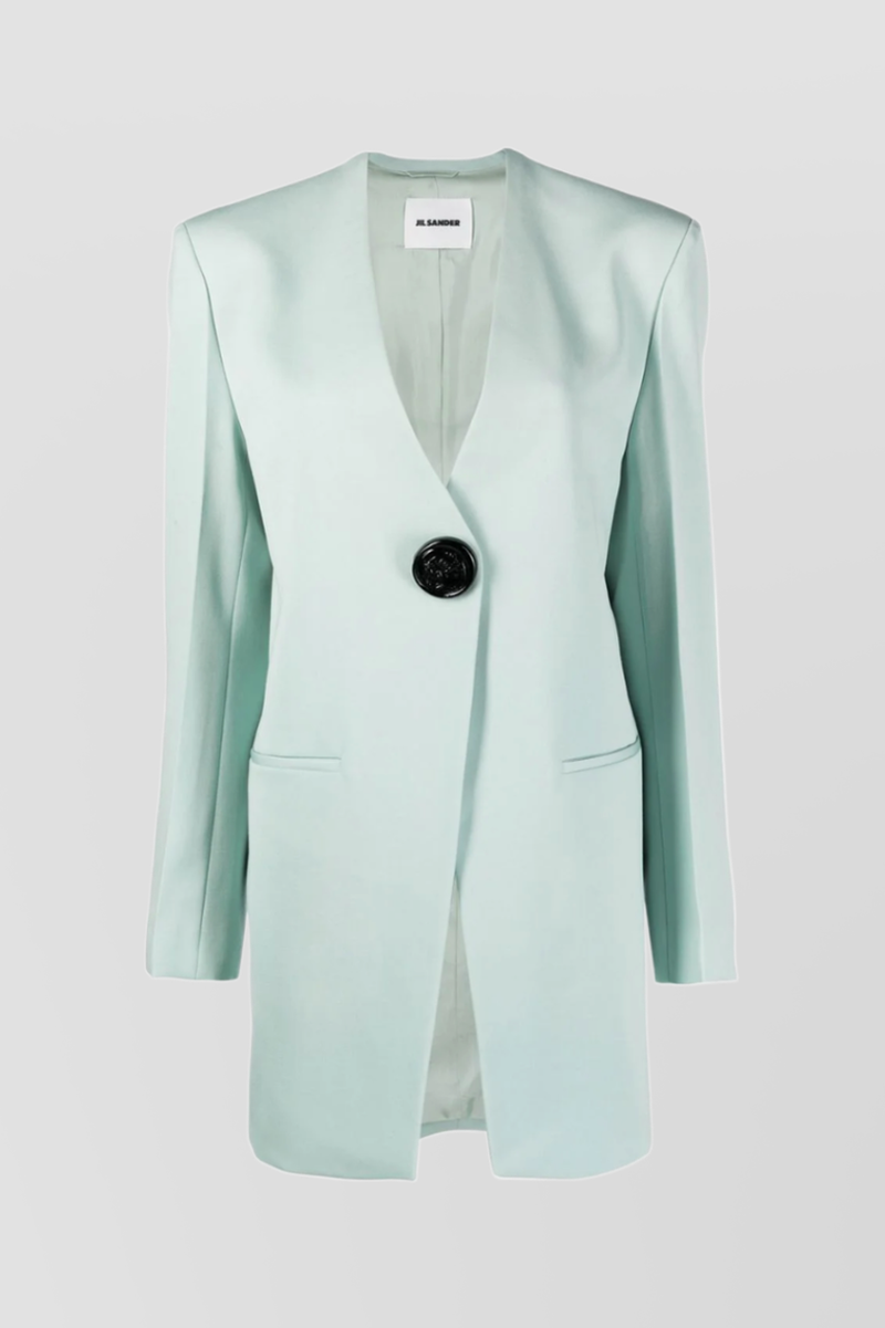Jil Sander - Single buttoned tailoring blazer in compact wool grain de poudre