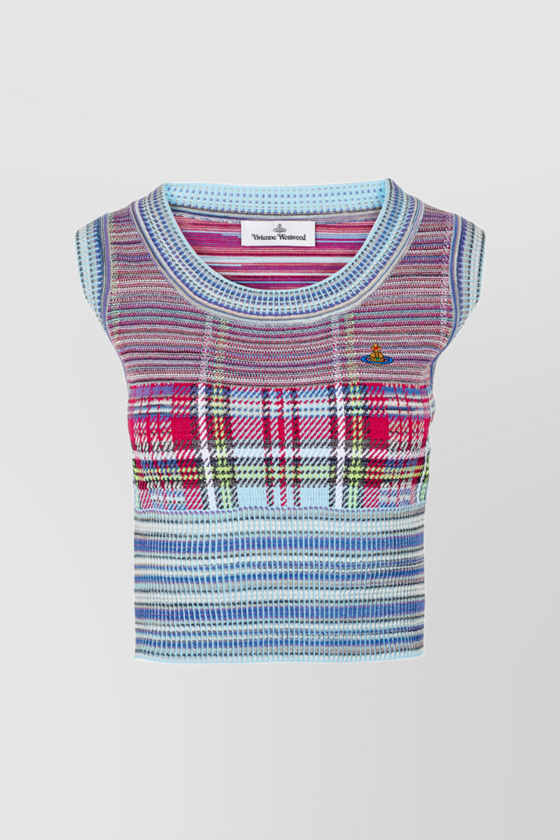 Vivienne Westwood - Tartan knit sleeveless crewneck top