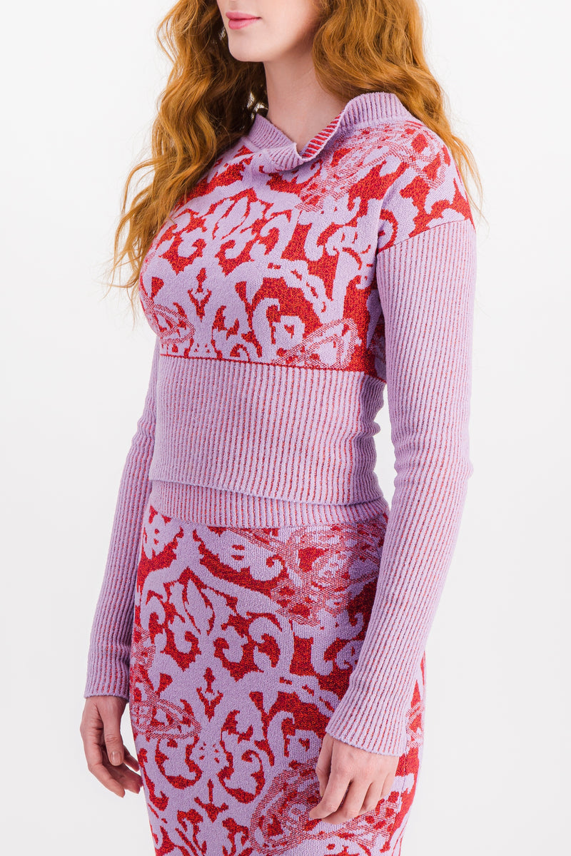 Vivienne Westwood - Sweater with very long sleeves and paisley print