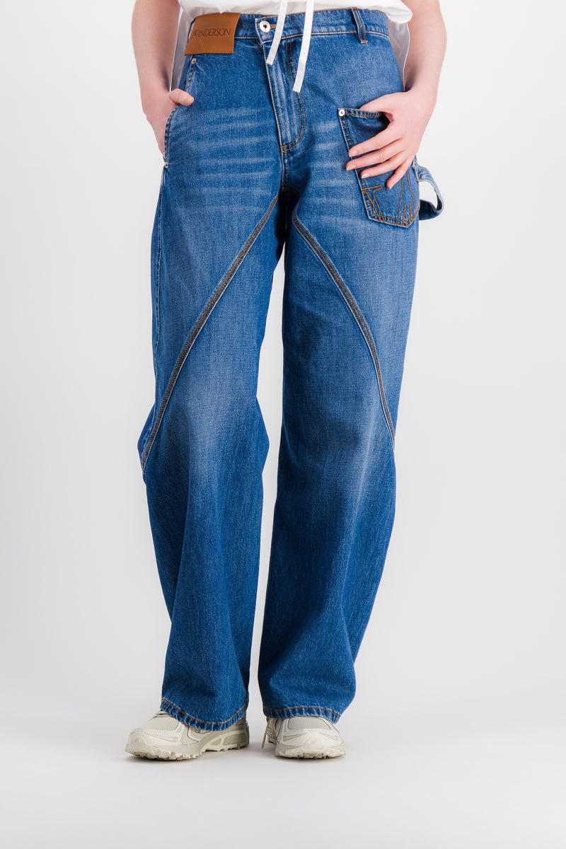 JW Anderson - Light blue twisted workwear jeans