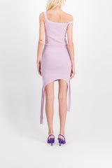 Asymmetric lilac mini dress