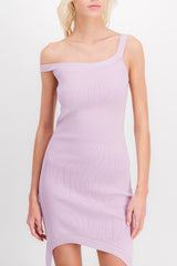 Asymmetric lilac mini dress