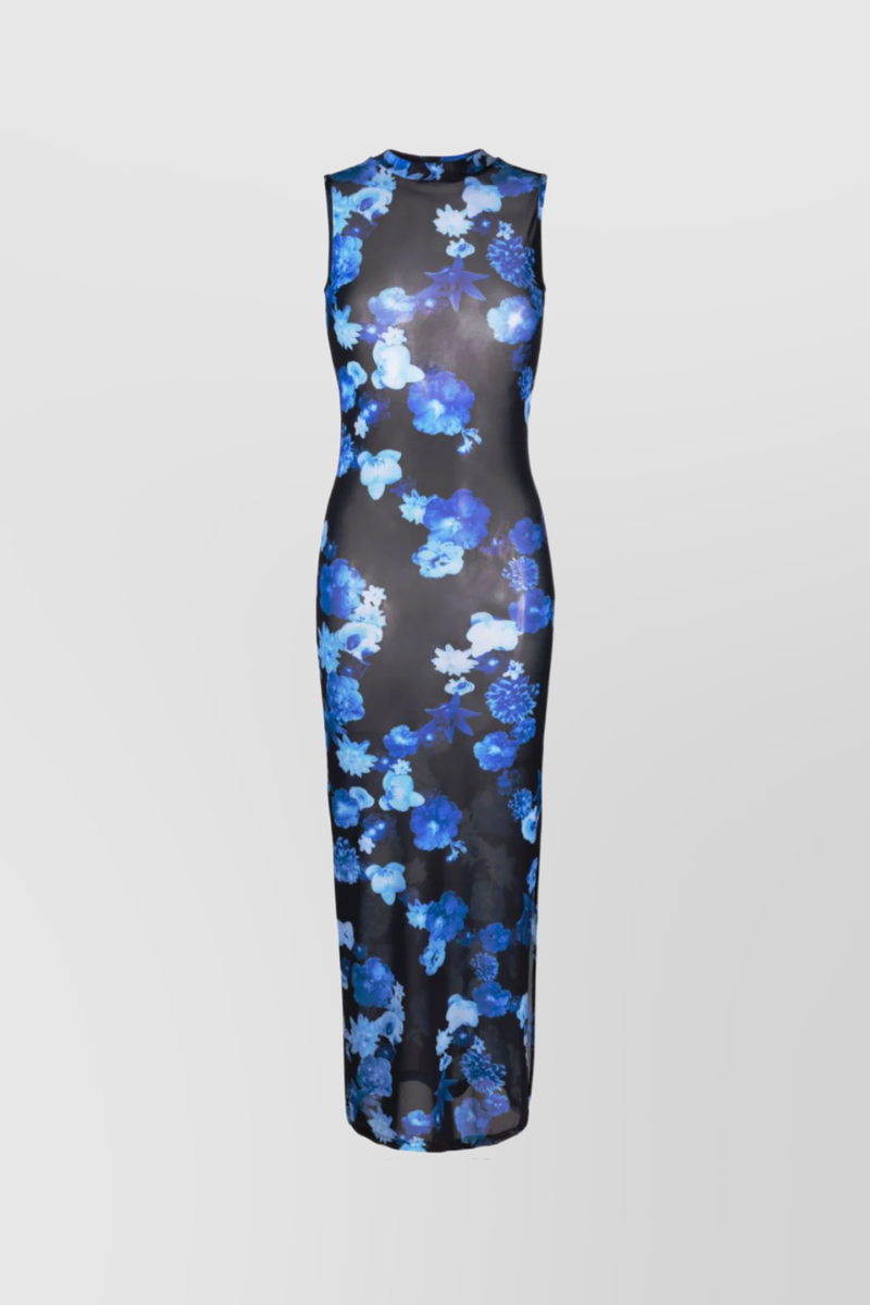 Coperni - Flower printed mesh maxi dress