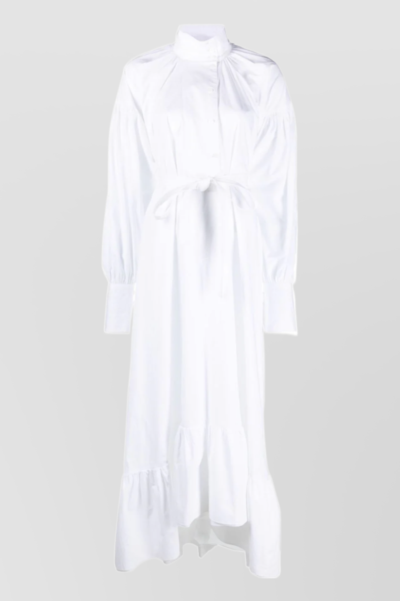 Patou - White maxi eco poplin frill dress