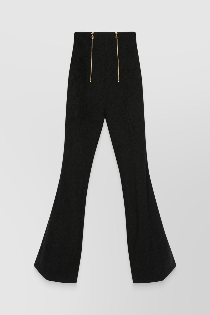Patou - Tweed side zippers flared pants