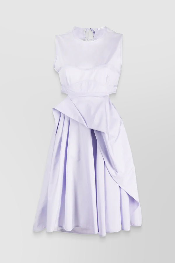 Sleeveless cotton midi dress with bustier