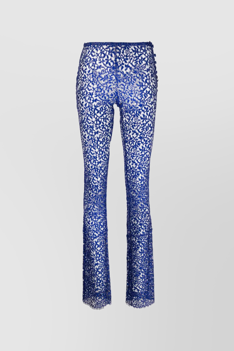 Coperni - Electric blue lace flared trousers