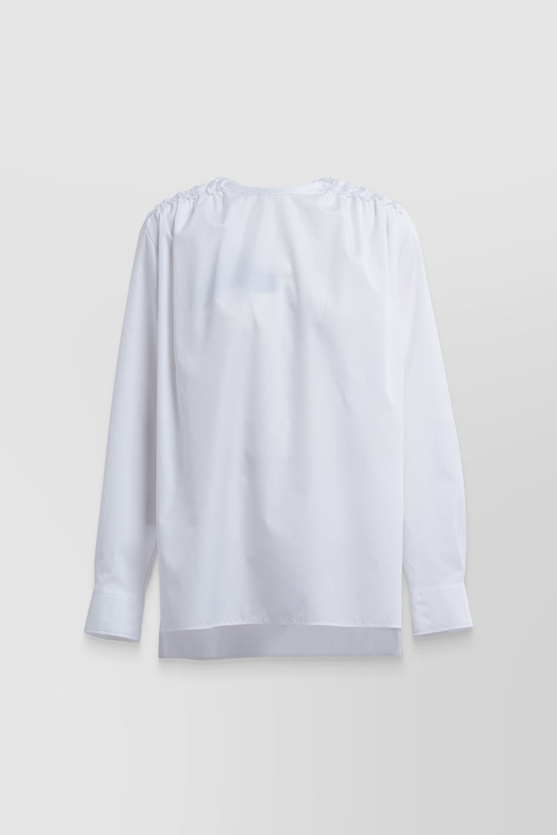 Marni - White gathered boxy cotton shirt