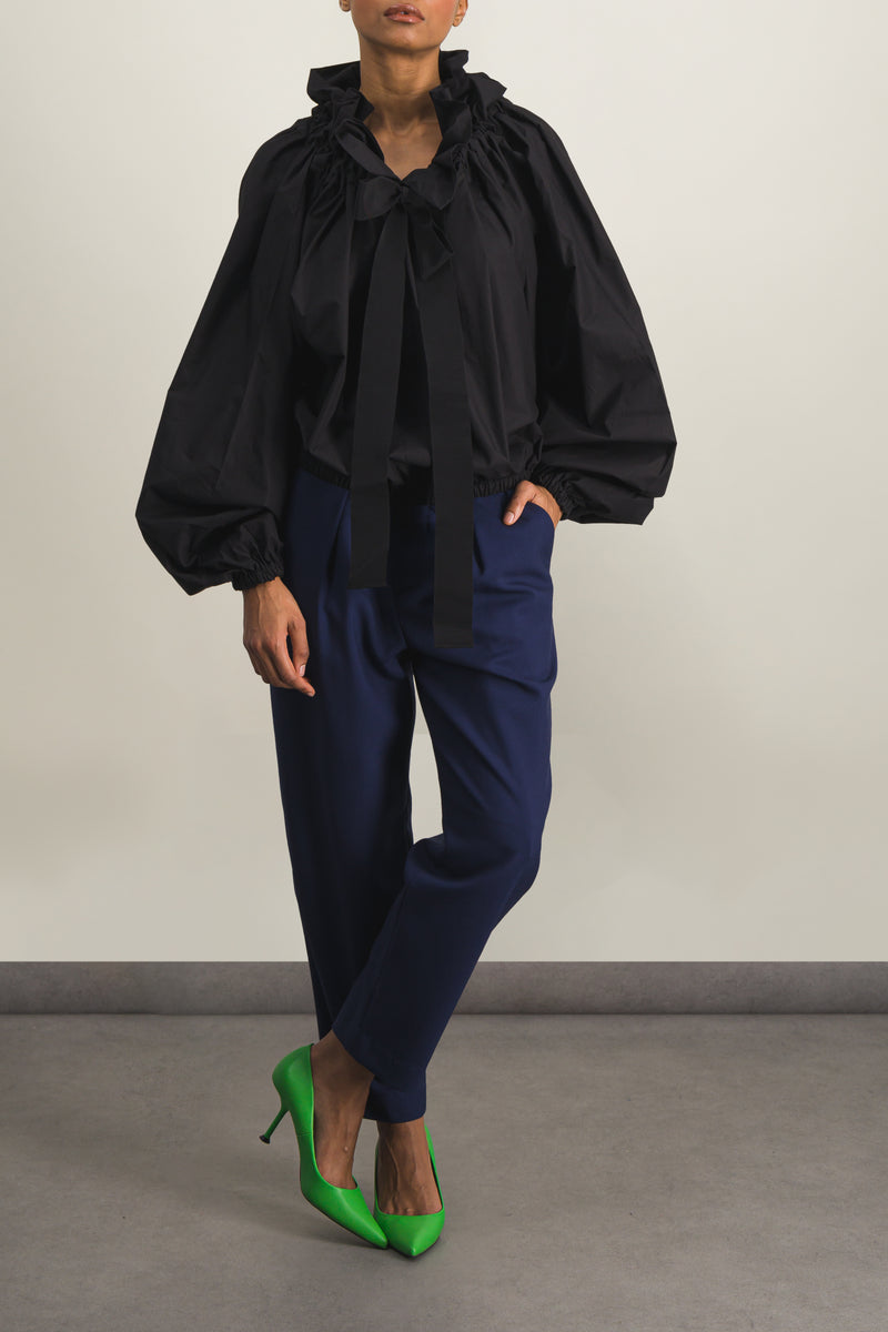 Marni - Cropped wool tailoring pant with elasticated waist