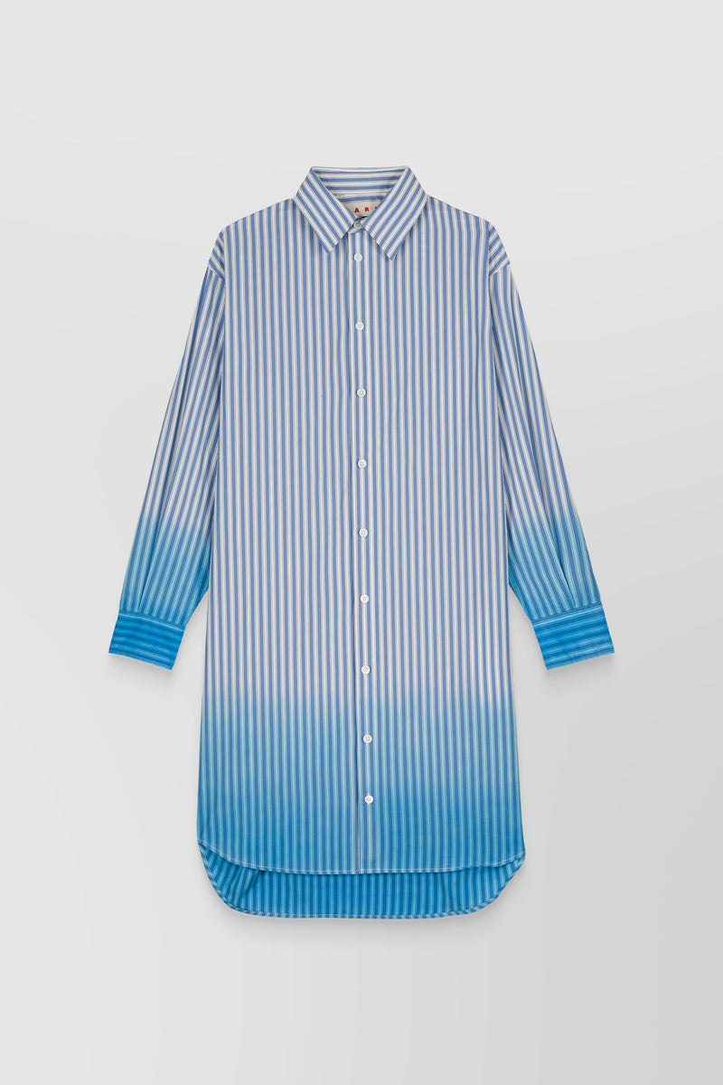 Marni - Striped mid cotton shirt-dress with dyed bottom