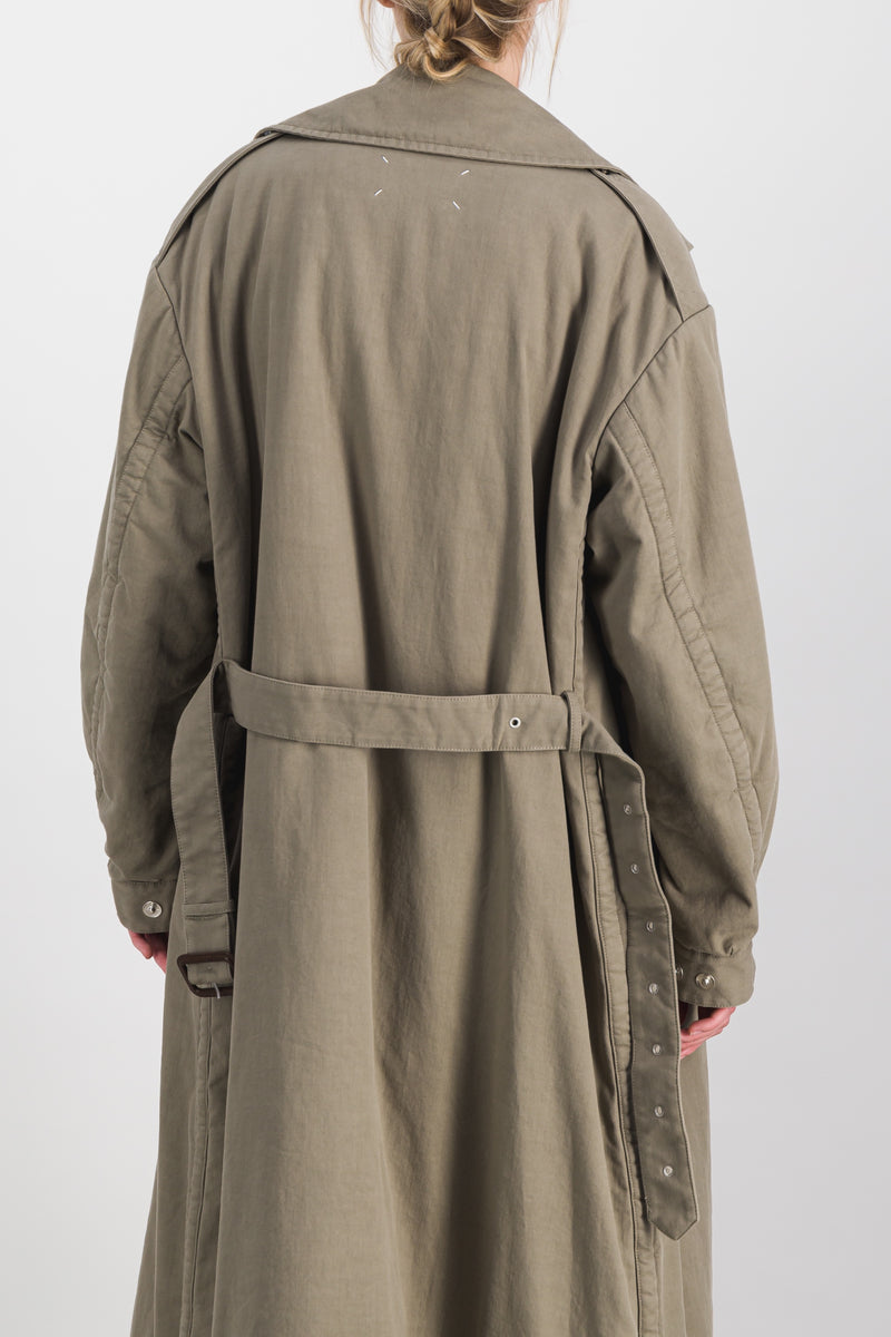 Maison Margiela - Reversible oversized cotton check trench coat