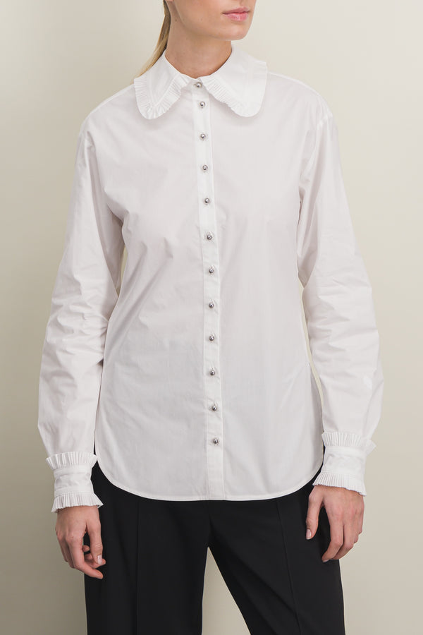 Organic cotton shirt with ruffled details