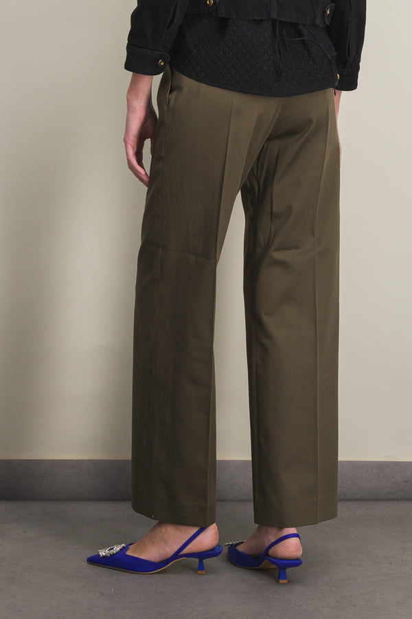 Straight leg bronze organic coton tailoring pants