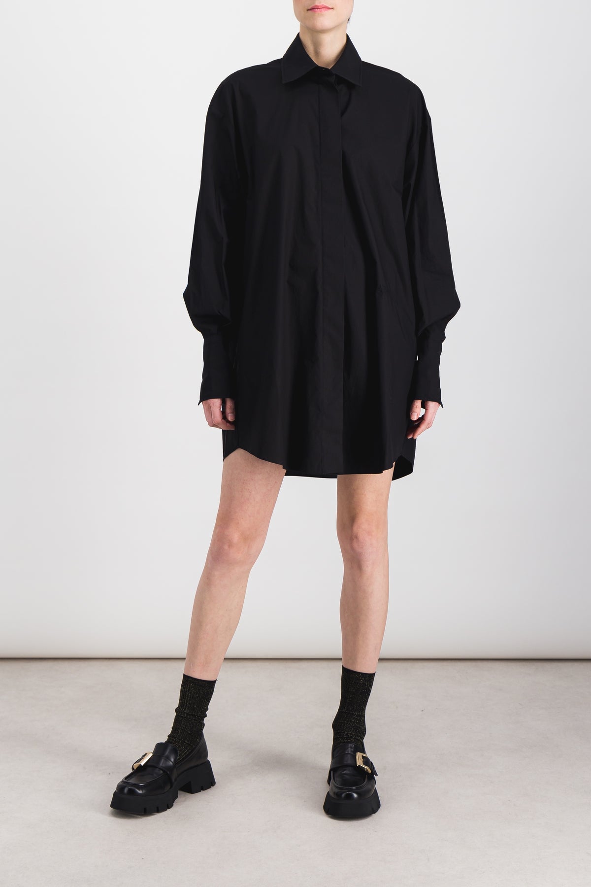 Maison Margiela – Shirt dress in cotton poplin knit mix – Renaisa