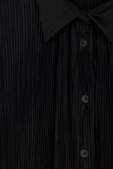 Pleated recycled jersey satin shirt