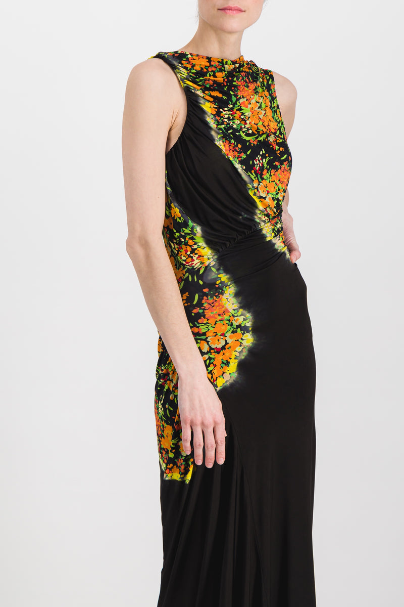 Atlein - Printed ruched jersey maxi dress