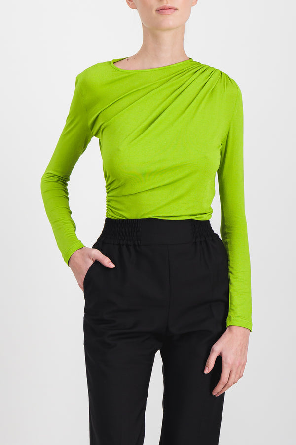 Ruched bodycon jersey top