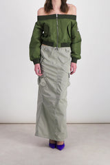 Multi-pocketed cargo maxi skirt