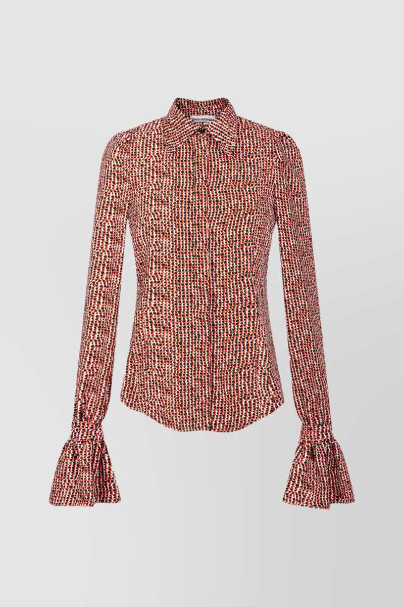 Paco Rabanne - Printed coton shirt with fluted cuffs