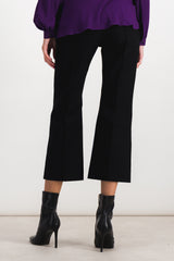 Cropped straight leg nylon-wool pants