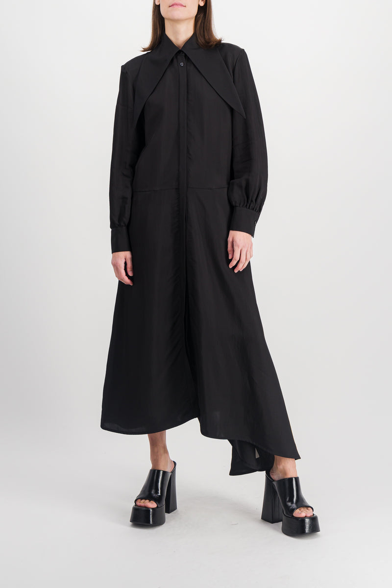 Jil Sander - Asymmetric viscose-silk shirt dress