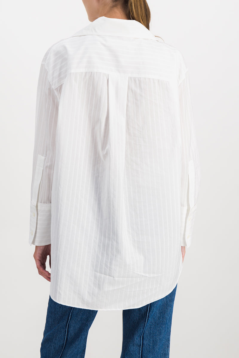 Marni - Fine striped long shirt with tie collar