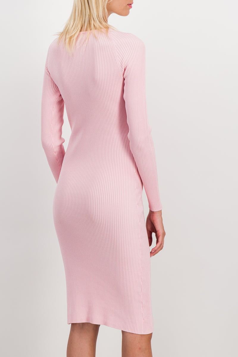 Coperni - Light pink twisted cut-out knit dress
