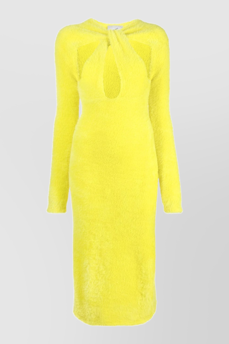 Coperni - Yellow twisted cut-out knit dress