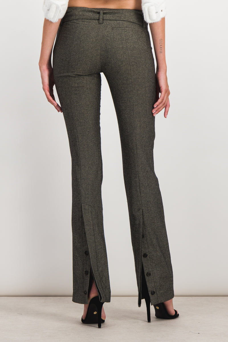 Coperni - Dark grey belted flared slim pants